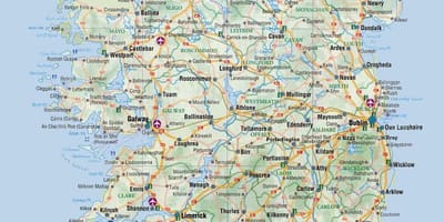 Mapa ng silangang baybayin ng ireland