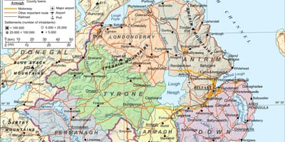 Mapa ng mga paliparan sa northern ireland
