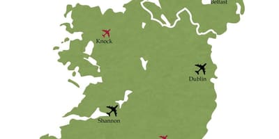 Mapa ng timog ireland paliparan