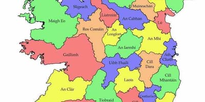 Mapa ng ireland sa county pangalan