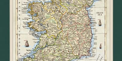 Mapa ng naka-frame na mapa ng ireland