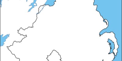 Blangkong mapa ng northern ireland