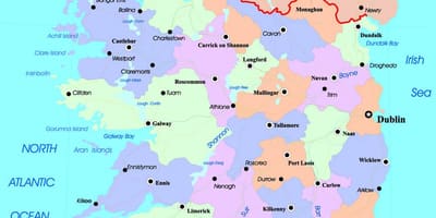 Pampulitika mapa ng ireland at northern ireland