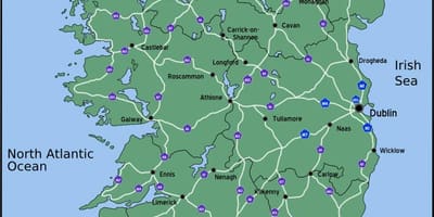 Mapa ng mga direksyon sa pagmamaneho mapa ng ireland distansya