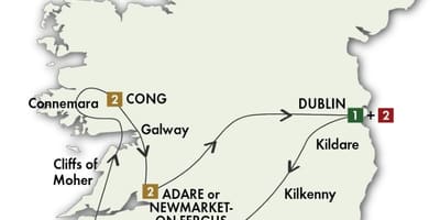 Ireland sa pagmamaneho tour map